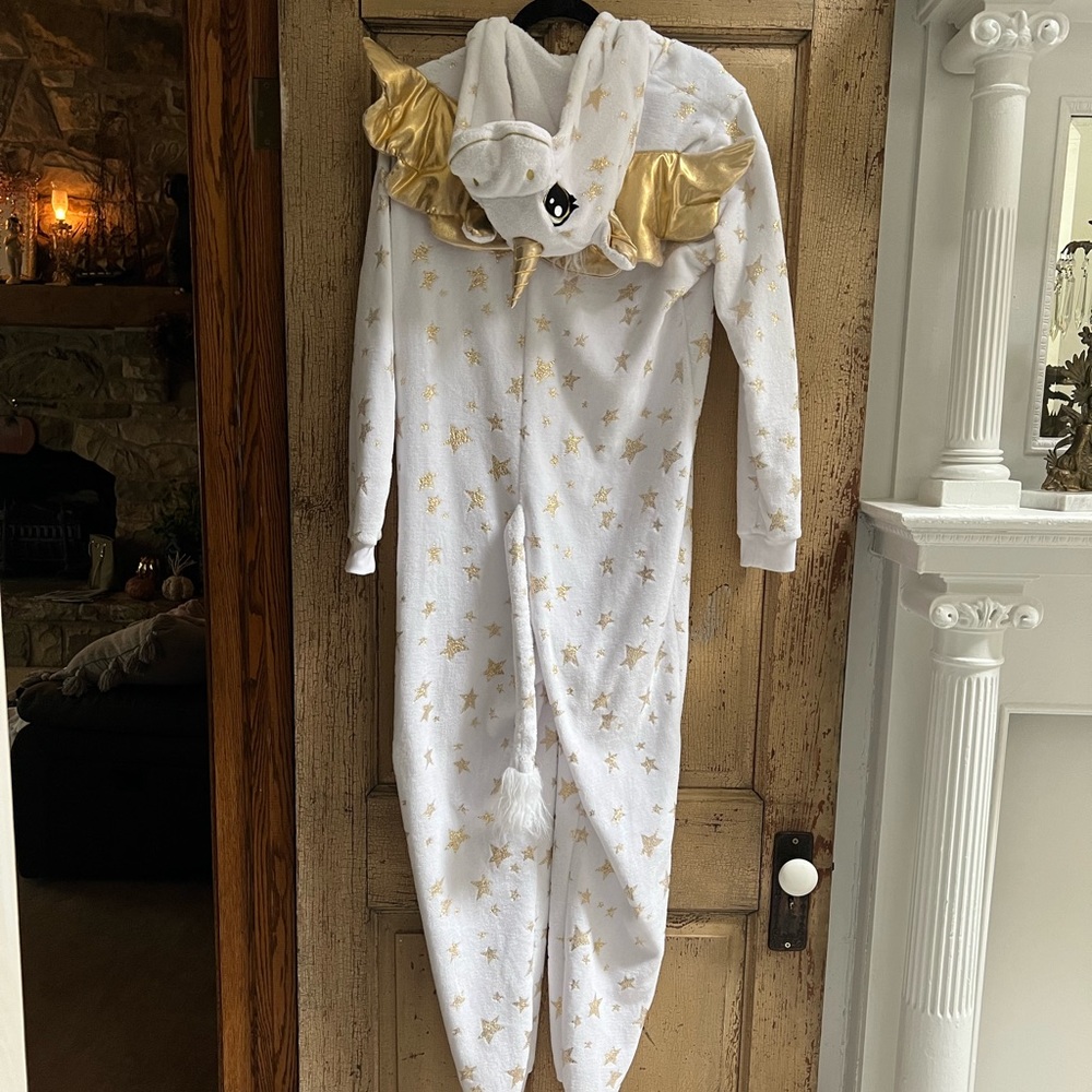Unicorn with Wings and Tail Body Suit Pajamas XL Furry Outfit Halloween